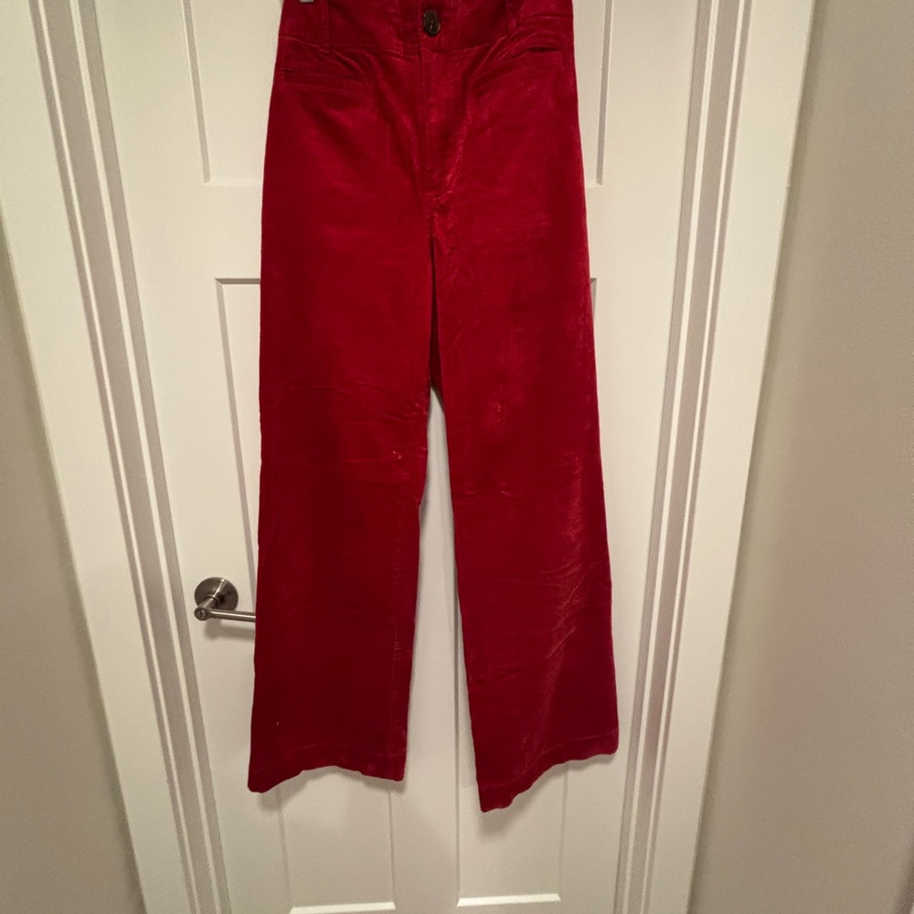 Anthropologie Maeve Bold Red Trousers